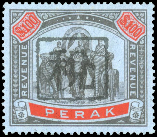 Jap Occ Revenues Selangor 1942-5 Perak $100 with Selangor chop mint