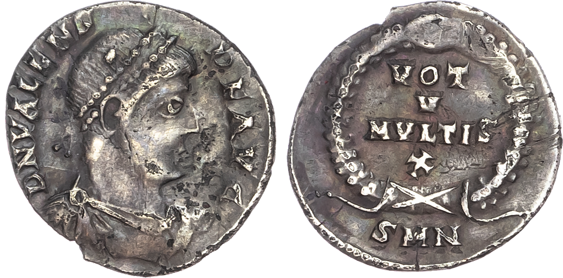 Valens (AD 364-378) AR Siliqua, Nicomedia, AD 367-375, 1.54g. 