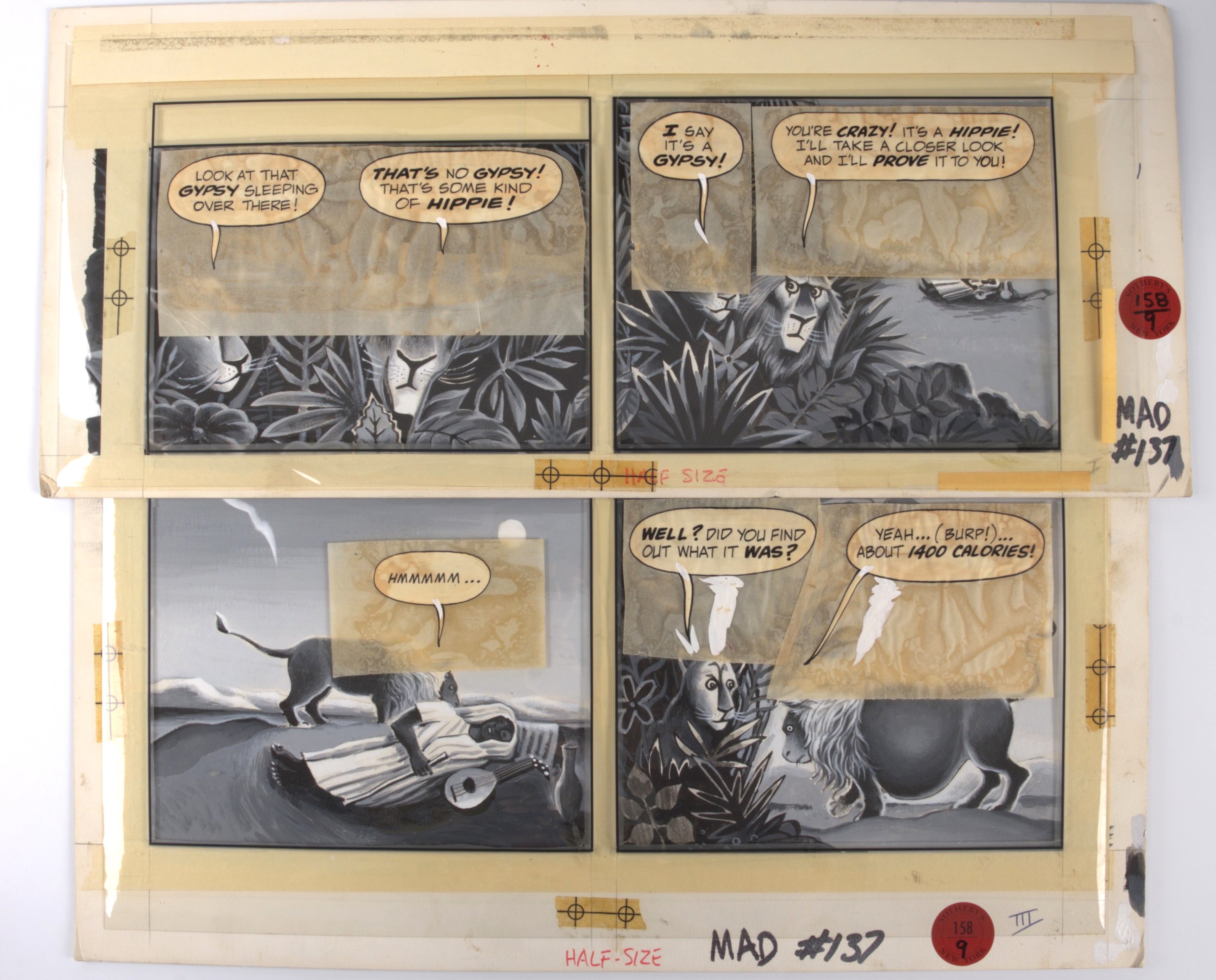 Jack Rickard Mad Magazine #137 If The World's Greatest Painters Drew The Comics Rousseau Story Panels (EC, 1970) Total 2