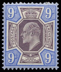 1902 9d Slate-purple and ultramarine (O). Very fine...