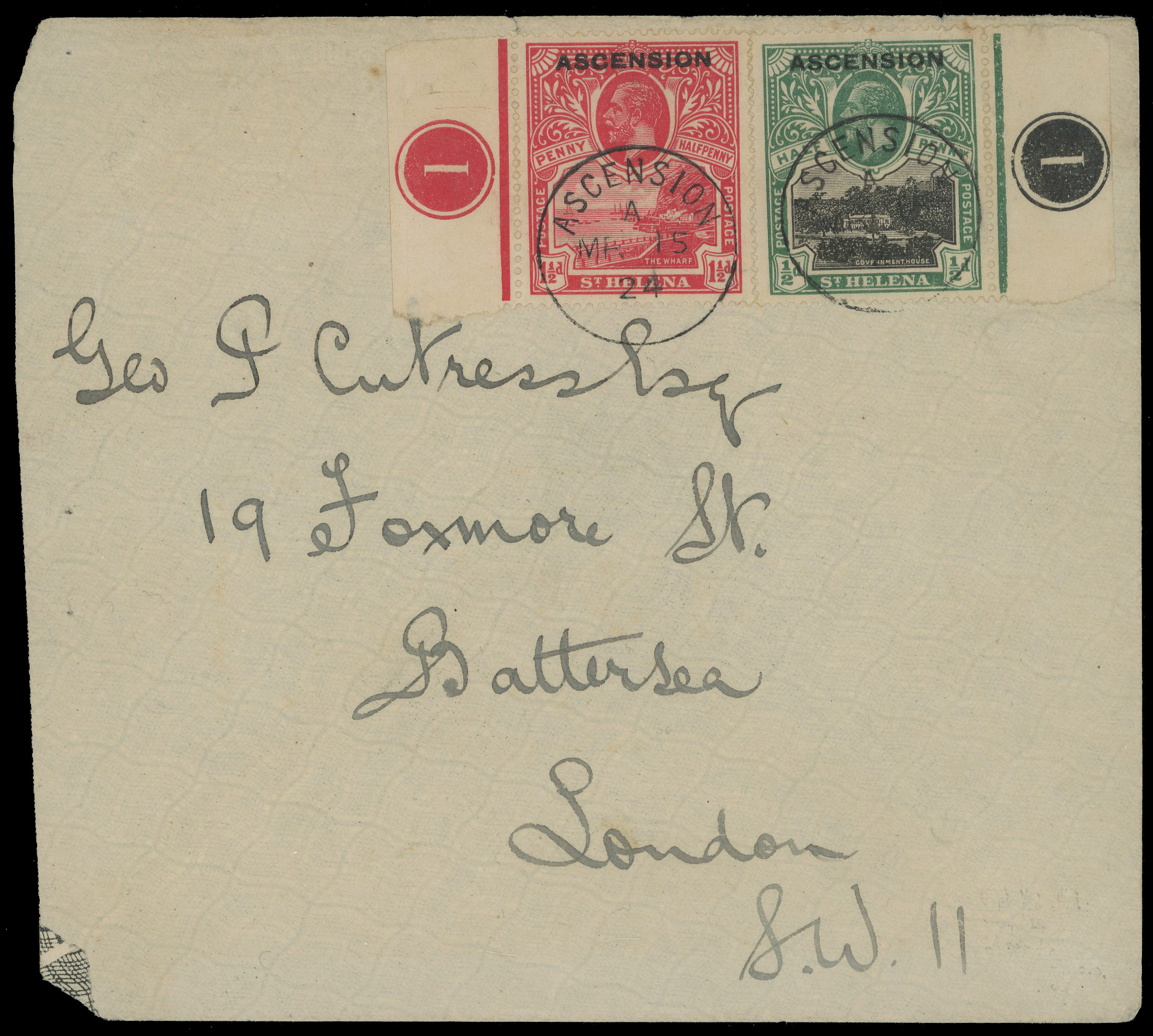 Ascension 1924 cover to London