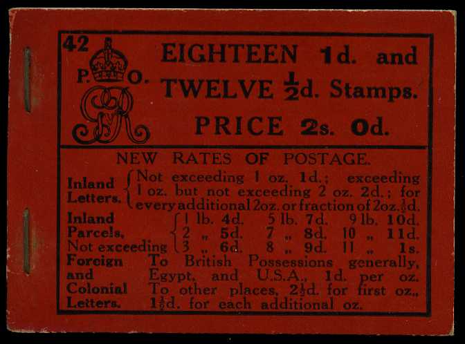 1916 (April) 2/- booklet (#42), panes mostly...