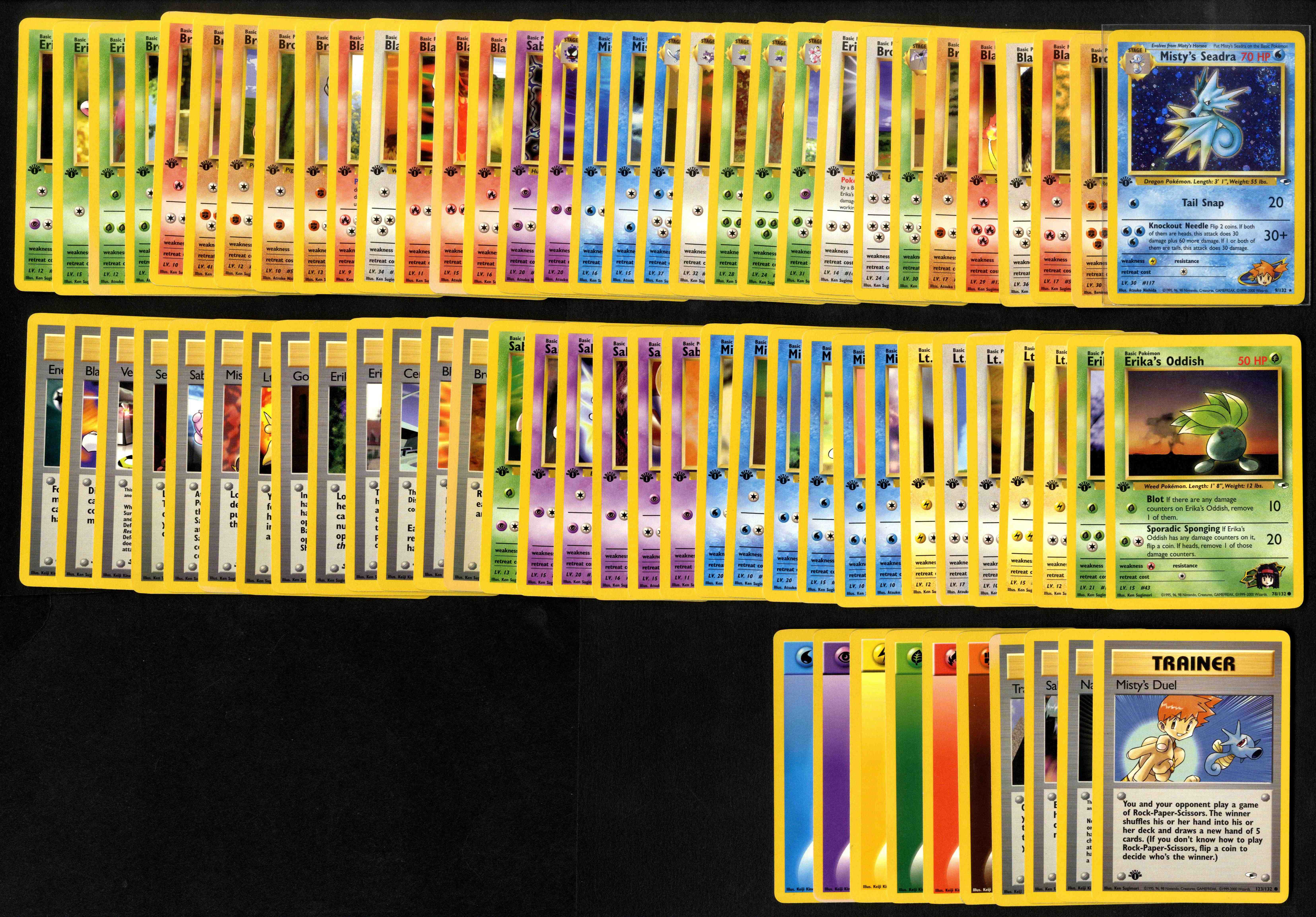 Gym Heroes 1st Edition - Partially Complete Set - 74 cards, 1 Holo