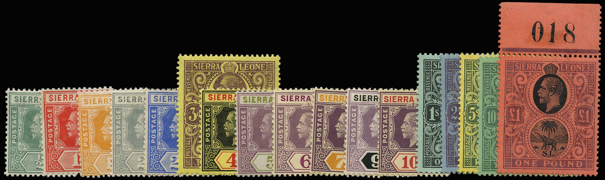 1912-21 set of 17 to £1, wmk MCA,...