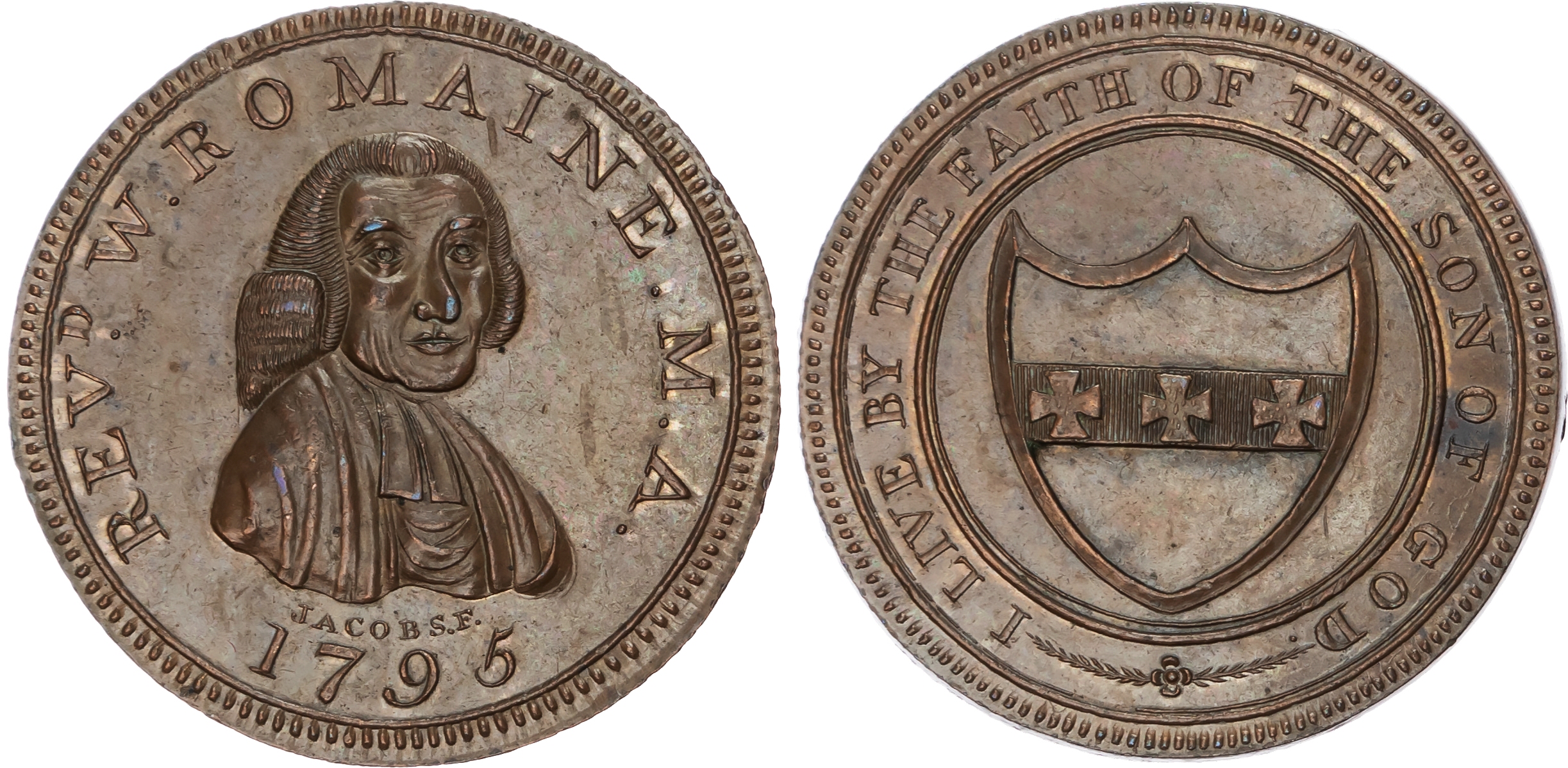London, National Series , Skidmore’s W Cooper halfpenny undated, Bust left of young cleric, rev. Bible in wrea…