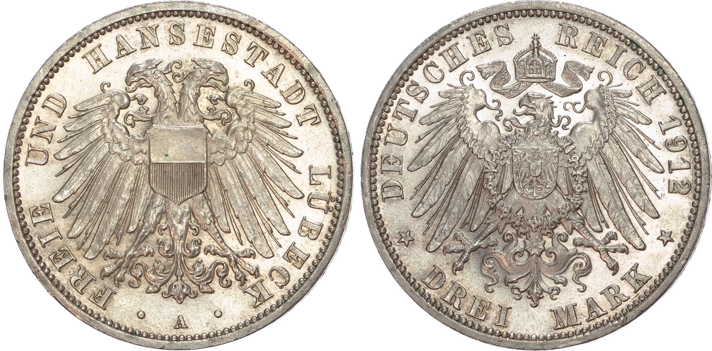Germany, Lübeck, silver 3 Marks.