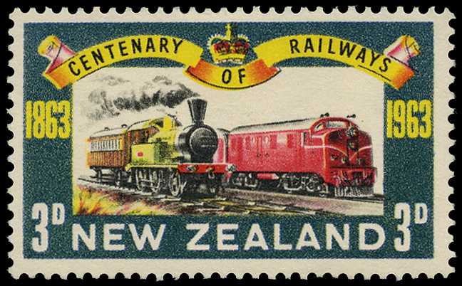 1963 3d Railway Centenary with blue...