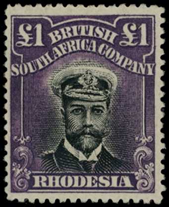 1913-7 £1 Head Die II, perf 15. Large part...