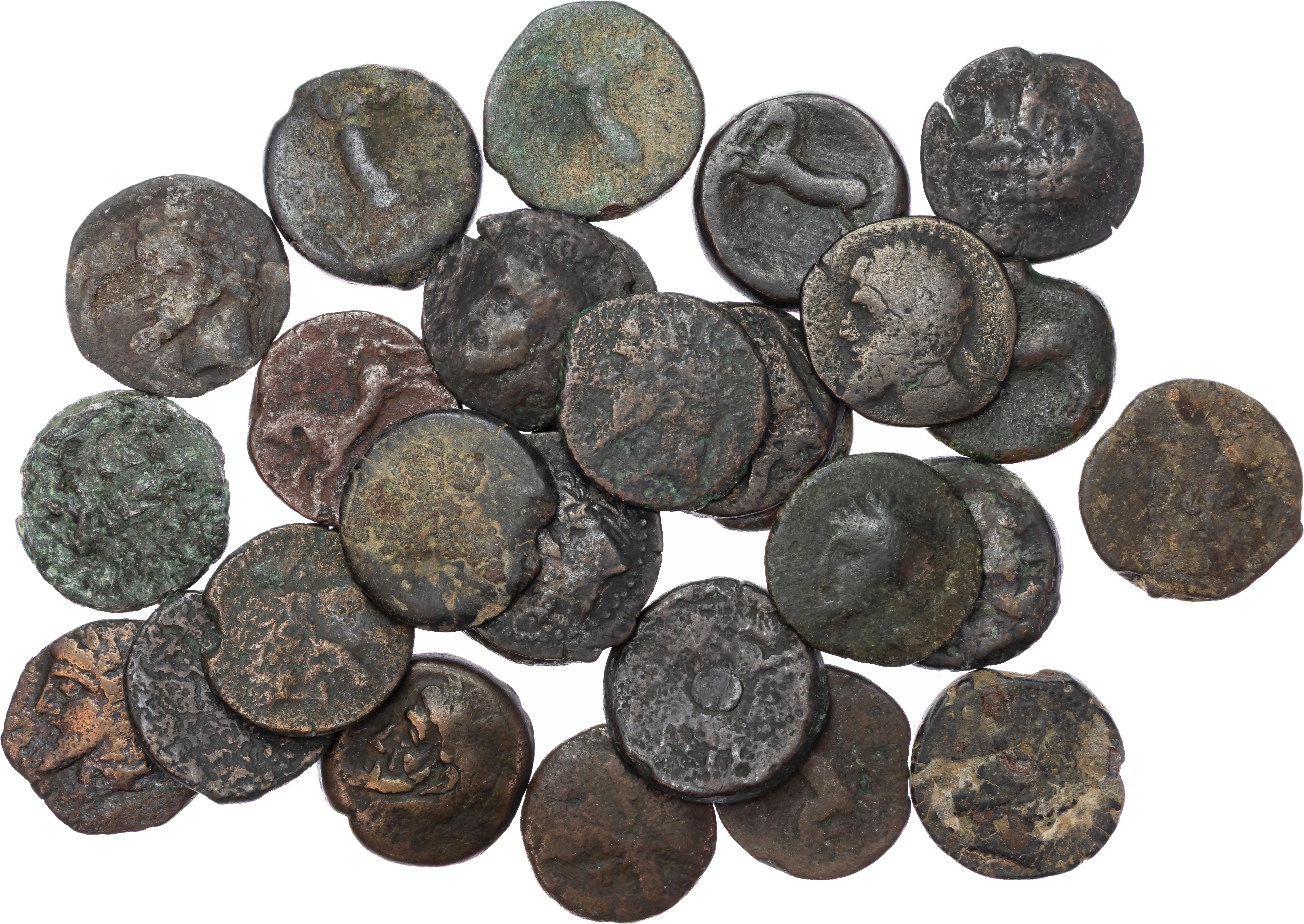 Numidia, Massinissa or Micipsa (c. 203-148 BC or 148-118 BC) Group of 28 AE Units, Varying weights.