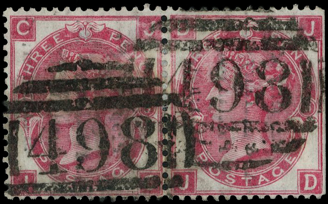 Great Britain 1864 A. & S. Henry & Co. Manchester unofficial underprint 3d rose Spec. PP142