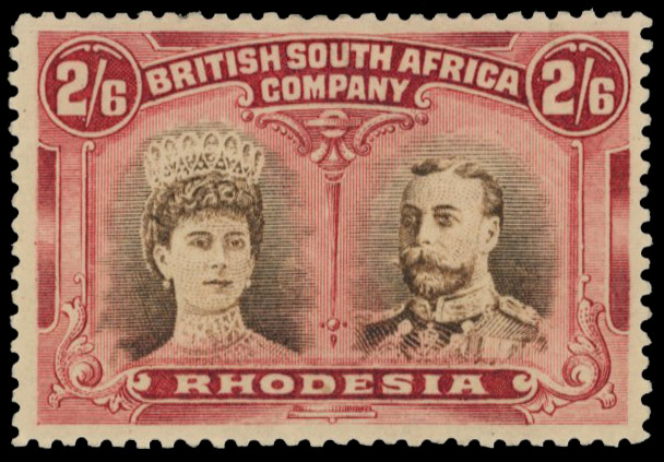 2s6d reddish brown and carmine-red RSC B, mint