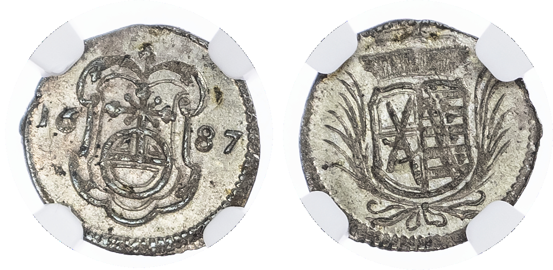 Germany, States. Saxony Bi 1 Pfennig. 1687. 