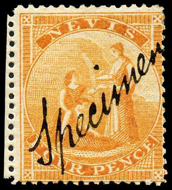 Nevis SG 11 manuscript "Specimen"