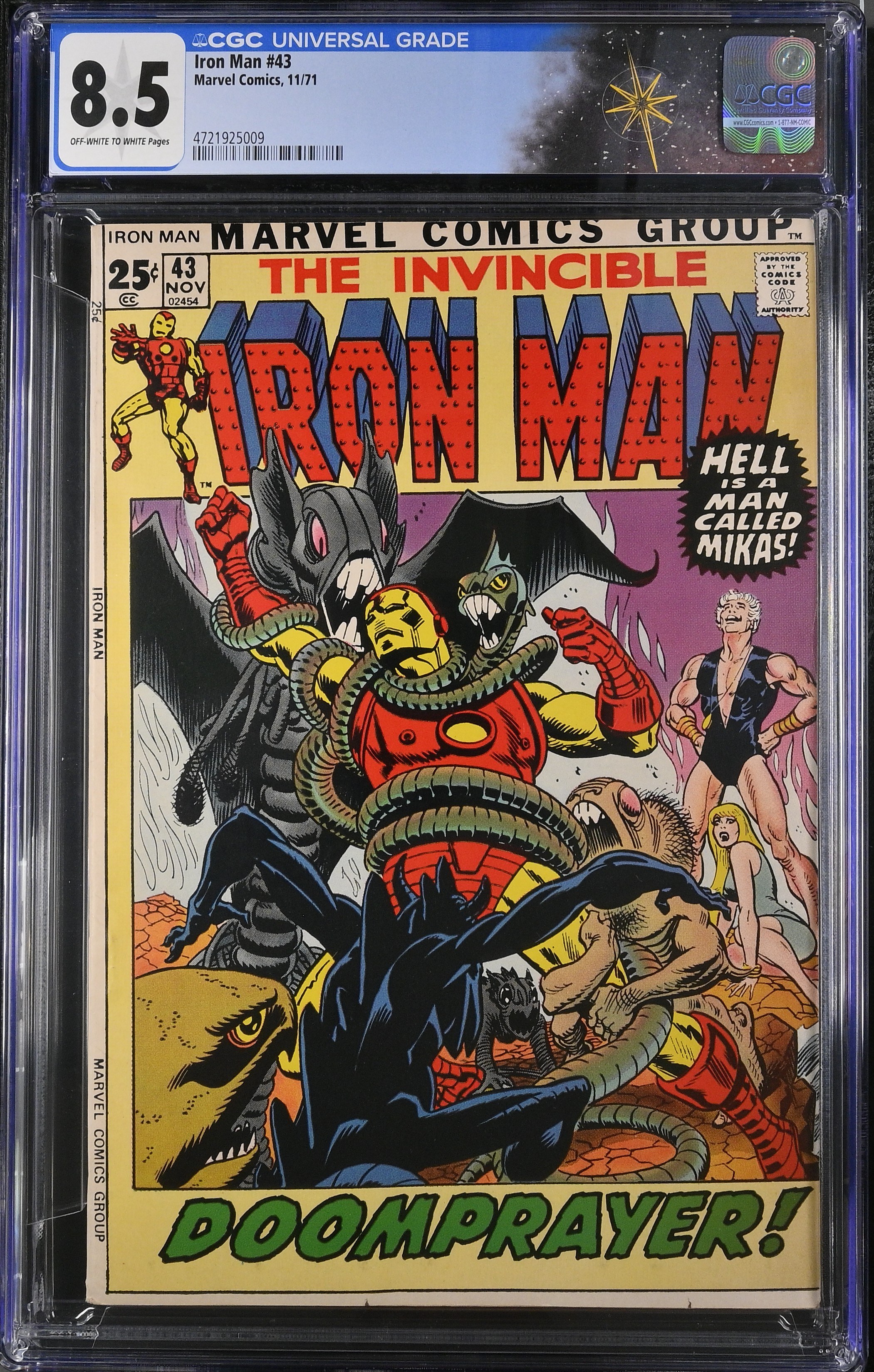 Iron Man #43 CGC 8.5 1st Appearance of the Guardsman (Marvel Comics, 1971) Off-White to White Pages