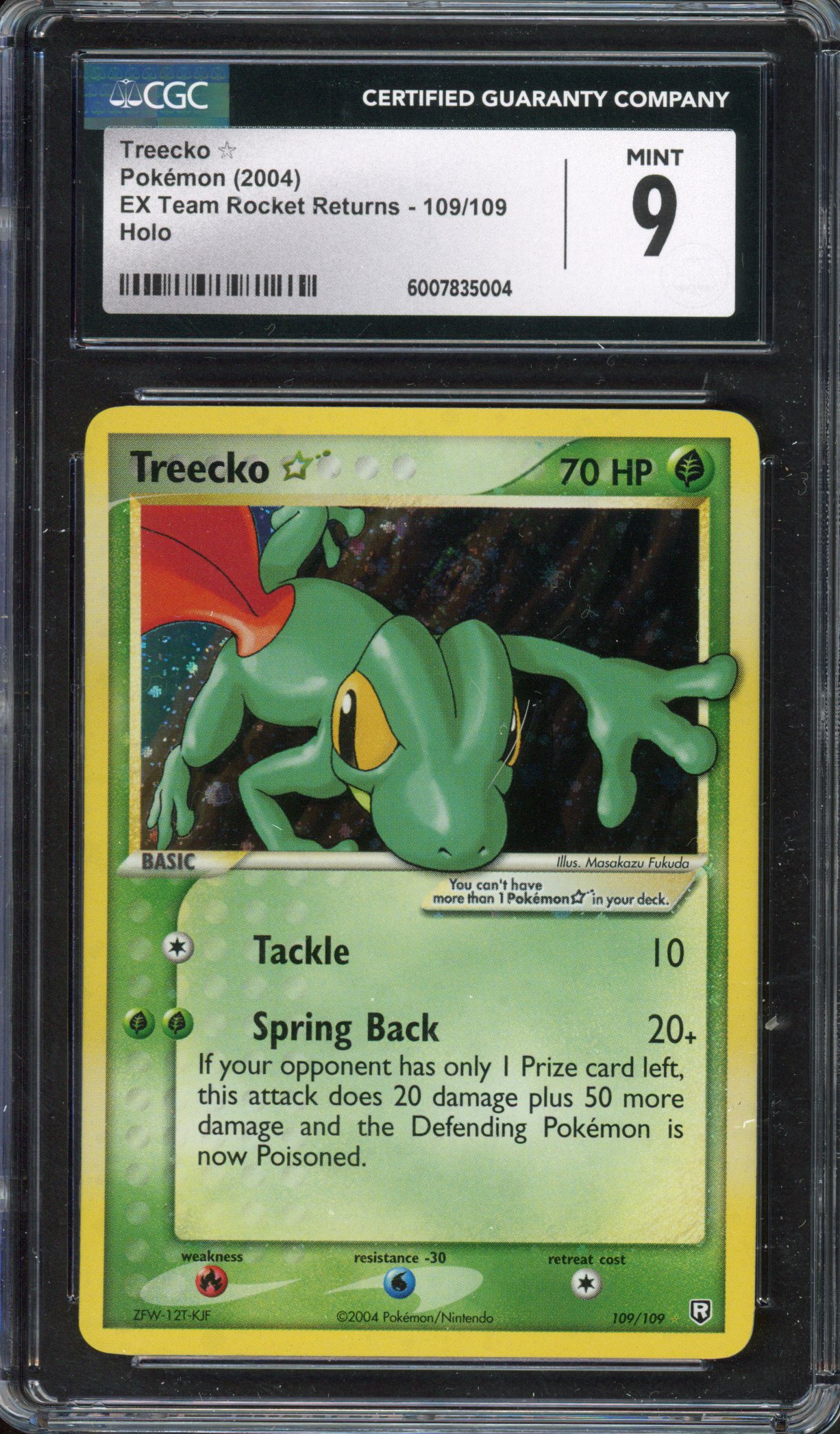 CGC 9 Treecko ☆Gold Star - EX Team Rocket Returns 2004 - 109/109