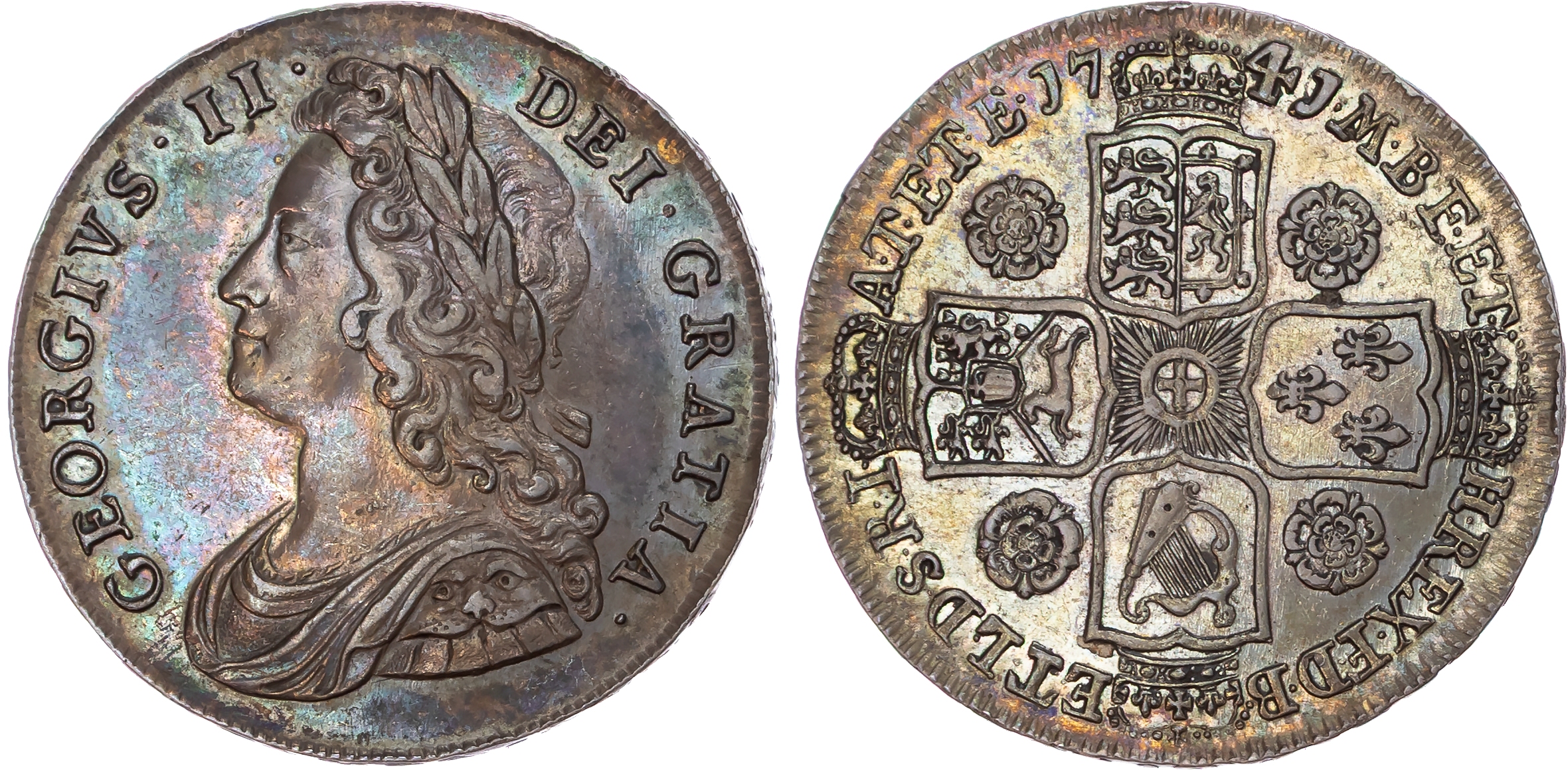 George II (1727-1760), AR Halfcrown, 1741, D. QVARTO.