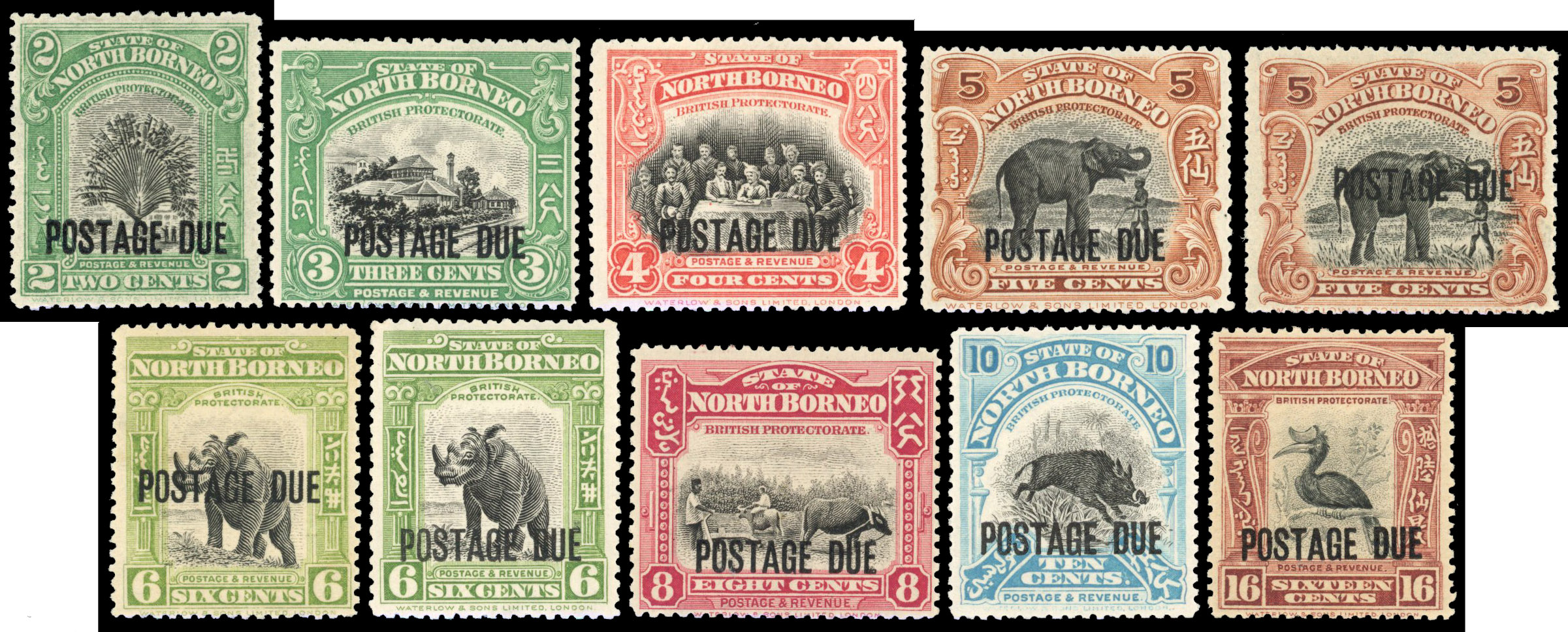 North Borneo 1918-30 postage due group