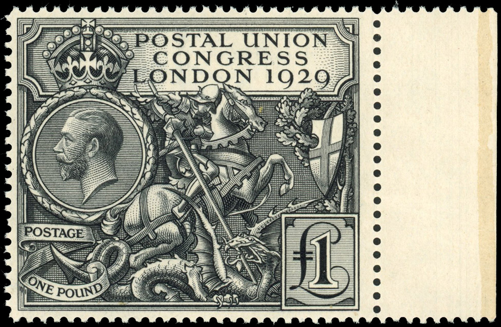 GB 1929 PUC £1 black, unmounted mint, SG 438