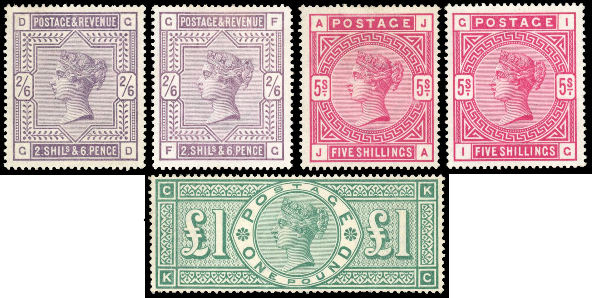 GB 1883-91 mint high value selection