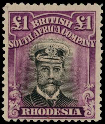 1918-21 £1 Head Die IIIB, perf 14, toned...