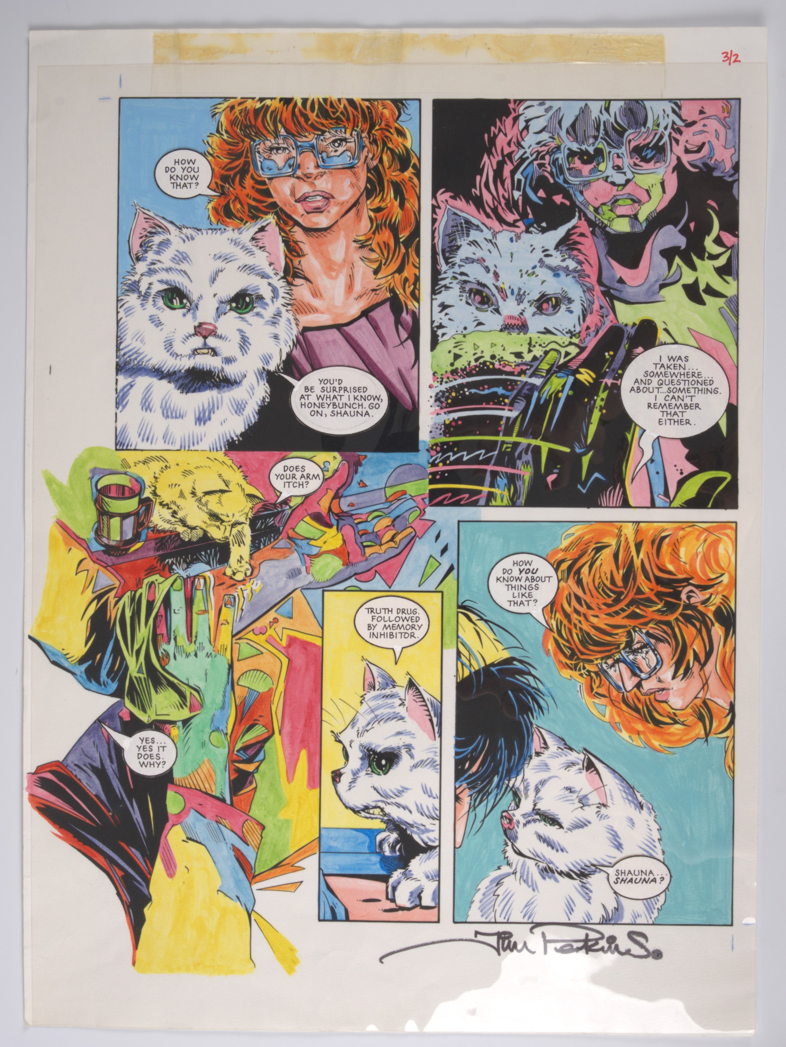 Tim Perkins 2000 AD Prog #667 Zippy Couriers Mascot Page 29 Colour Story Page Signed (Fleetway, 1990)