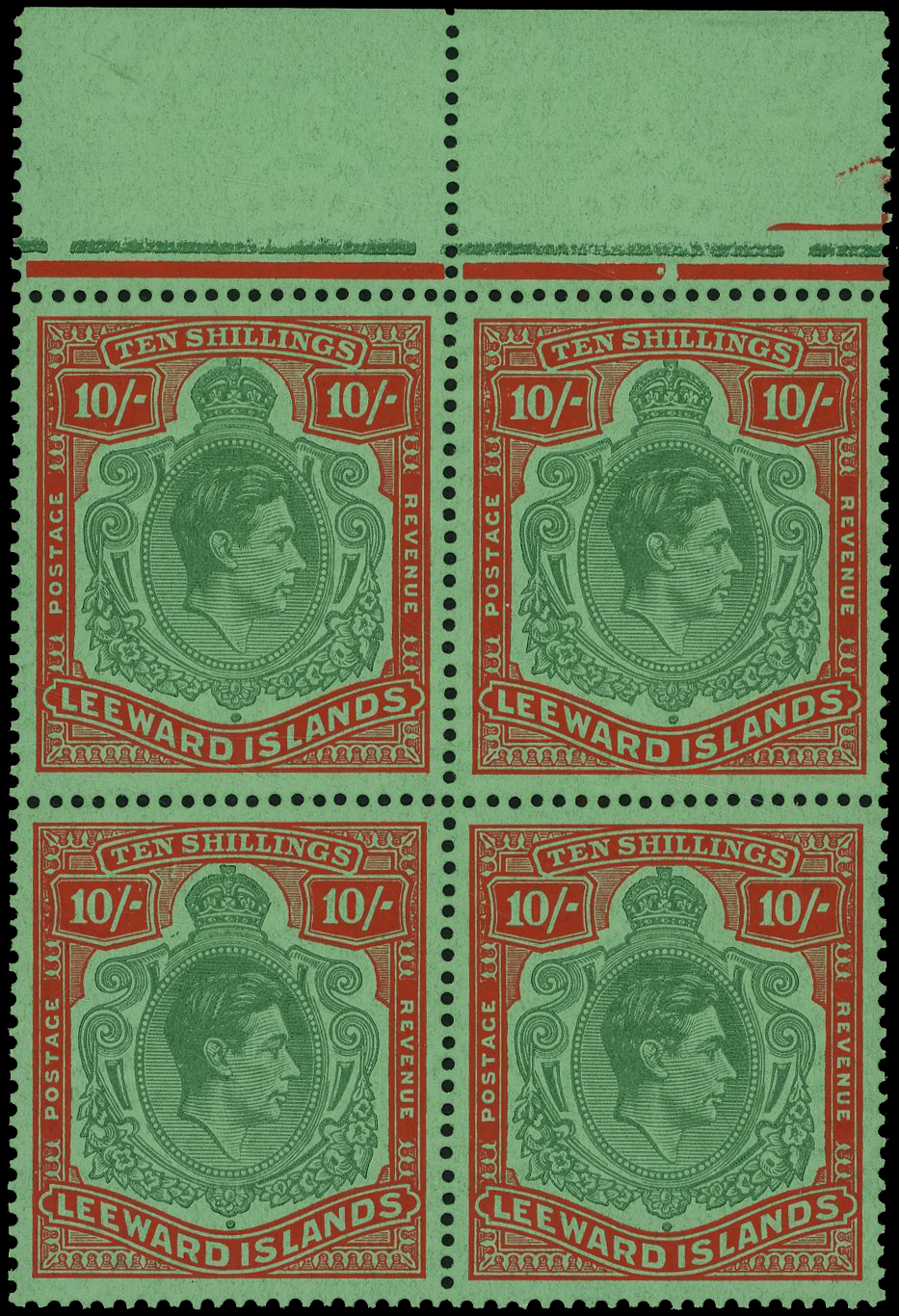 Leeward Islands SG 113c block mint