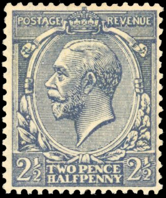 GB 1912-24 Royal Cypher 2½d dull Prussian blue on toned paper, mint