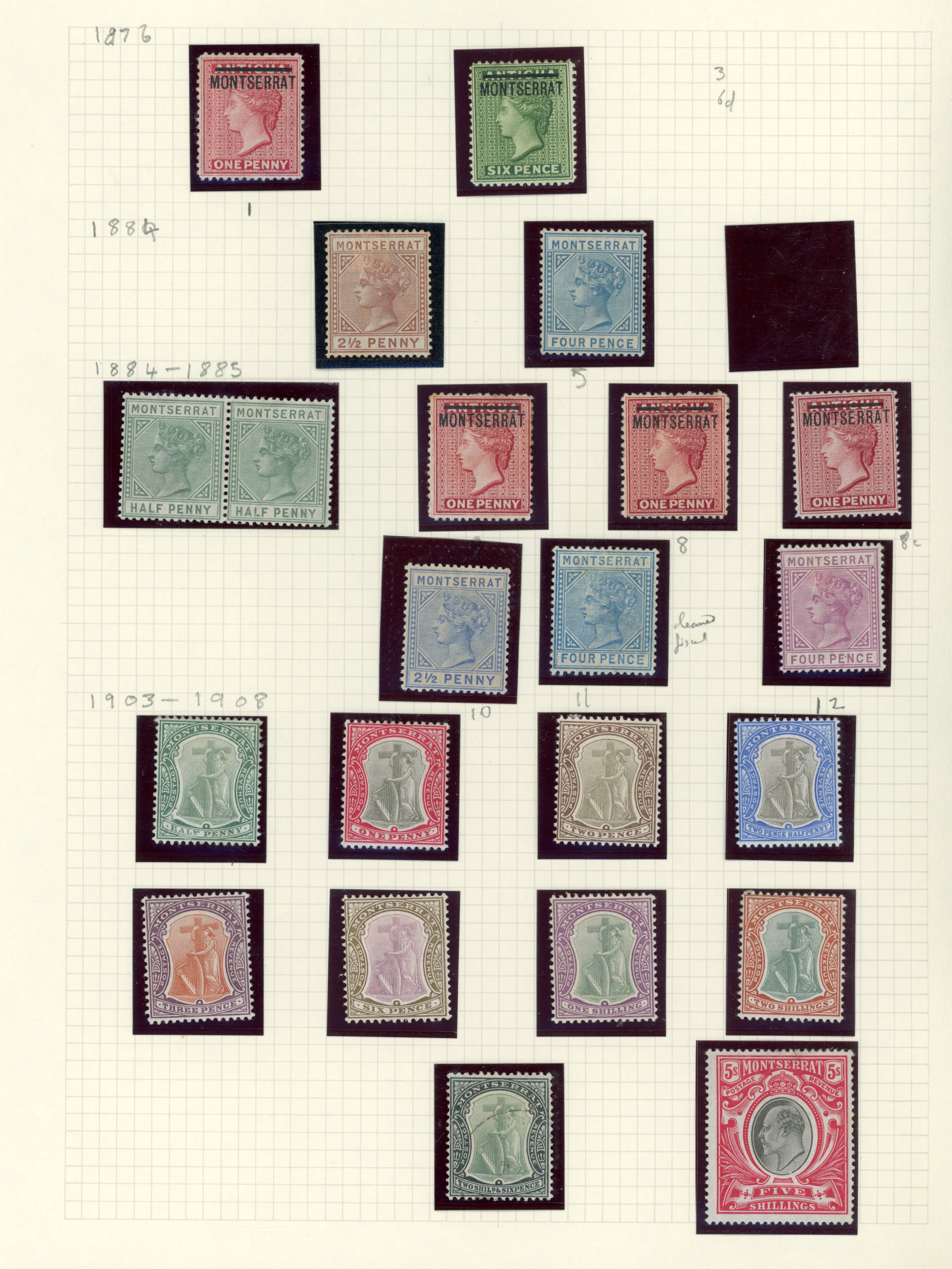 Montserrat 1876-1935 mint collection