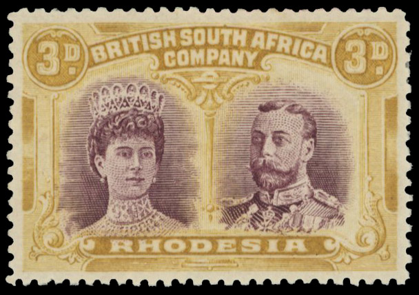 3d deep reddish purple and ochre RSC C, position 50 mint