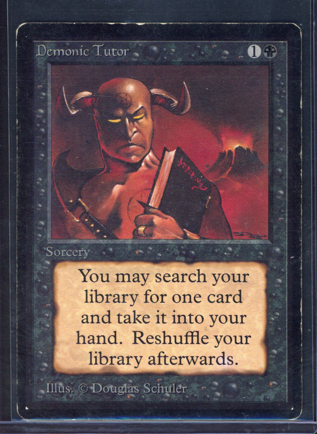 Magic The Gathering - Demonic Tutor - BETA - Heavy Play