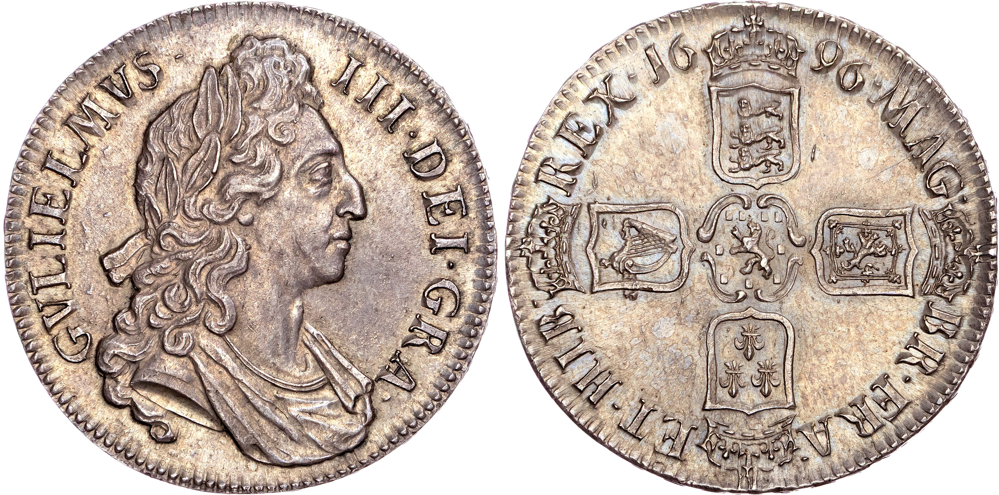 William III (1694‐1702), AR Crown, 1696 OCTAVO.