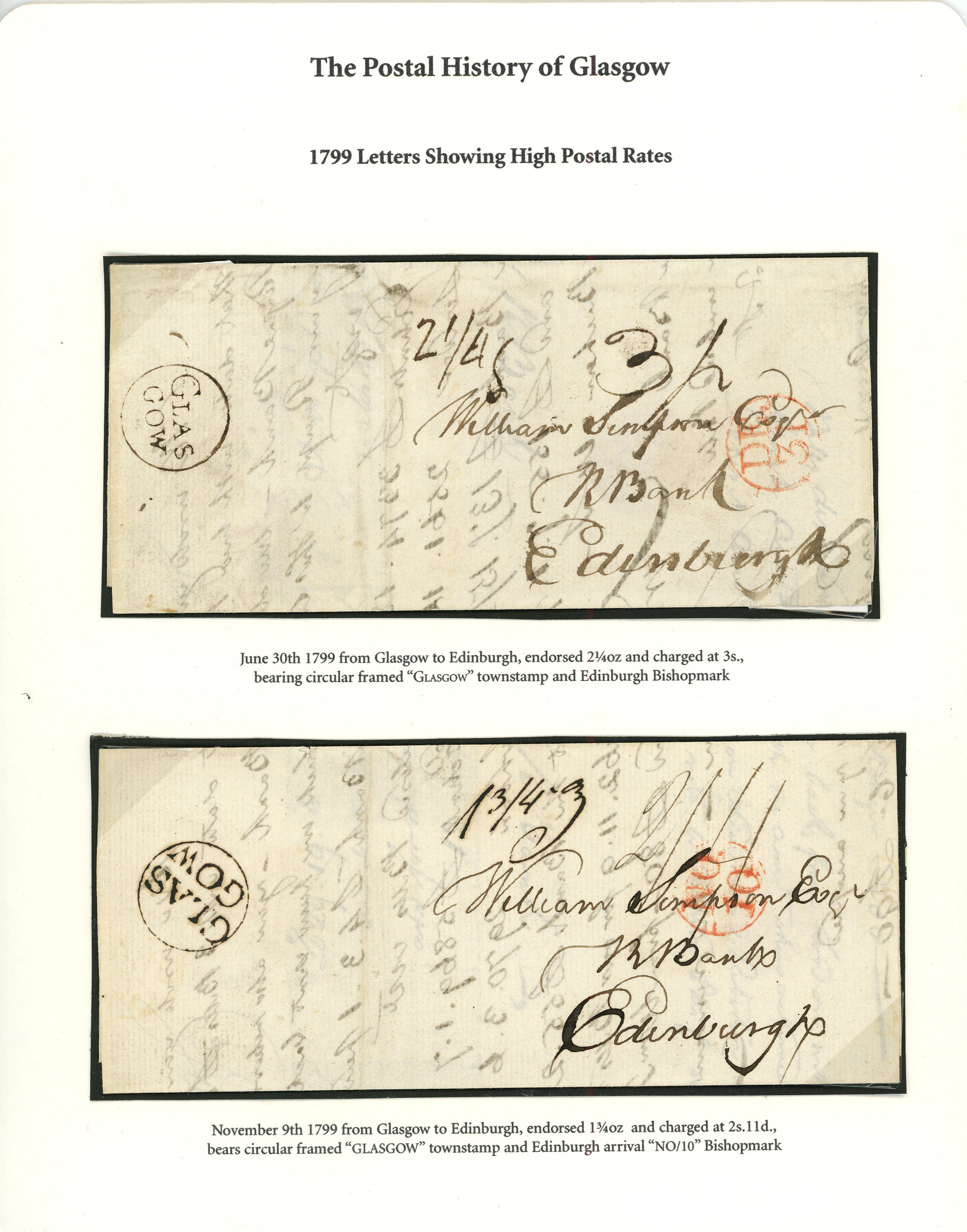 Three covers showing high postal rates