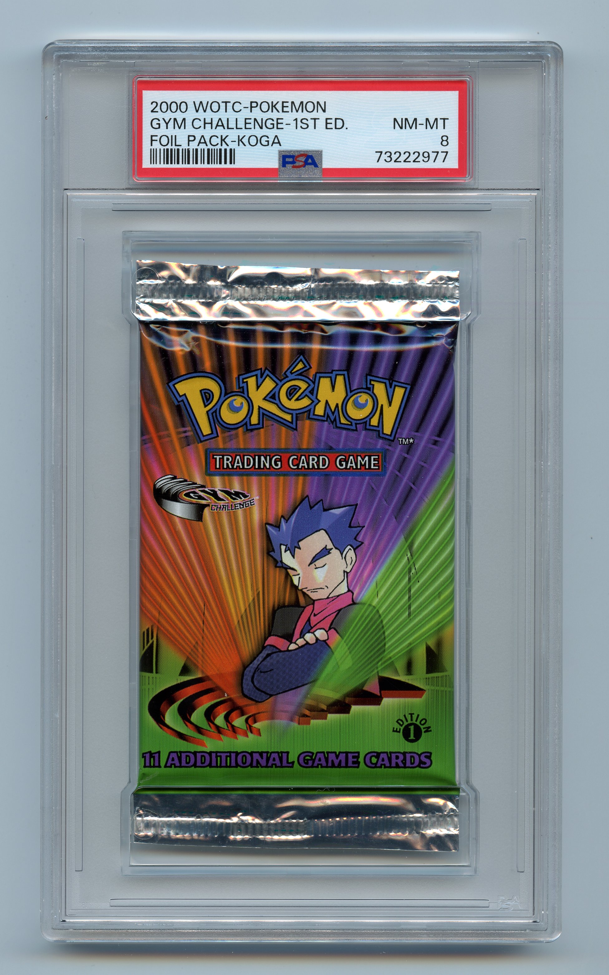 PSA 8 Gym Challenge 1st Edition Booster Pack - Koga Artwork