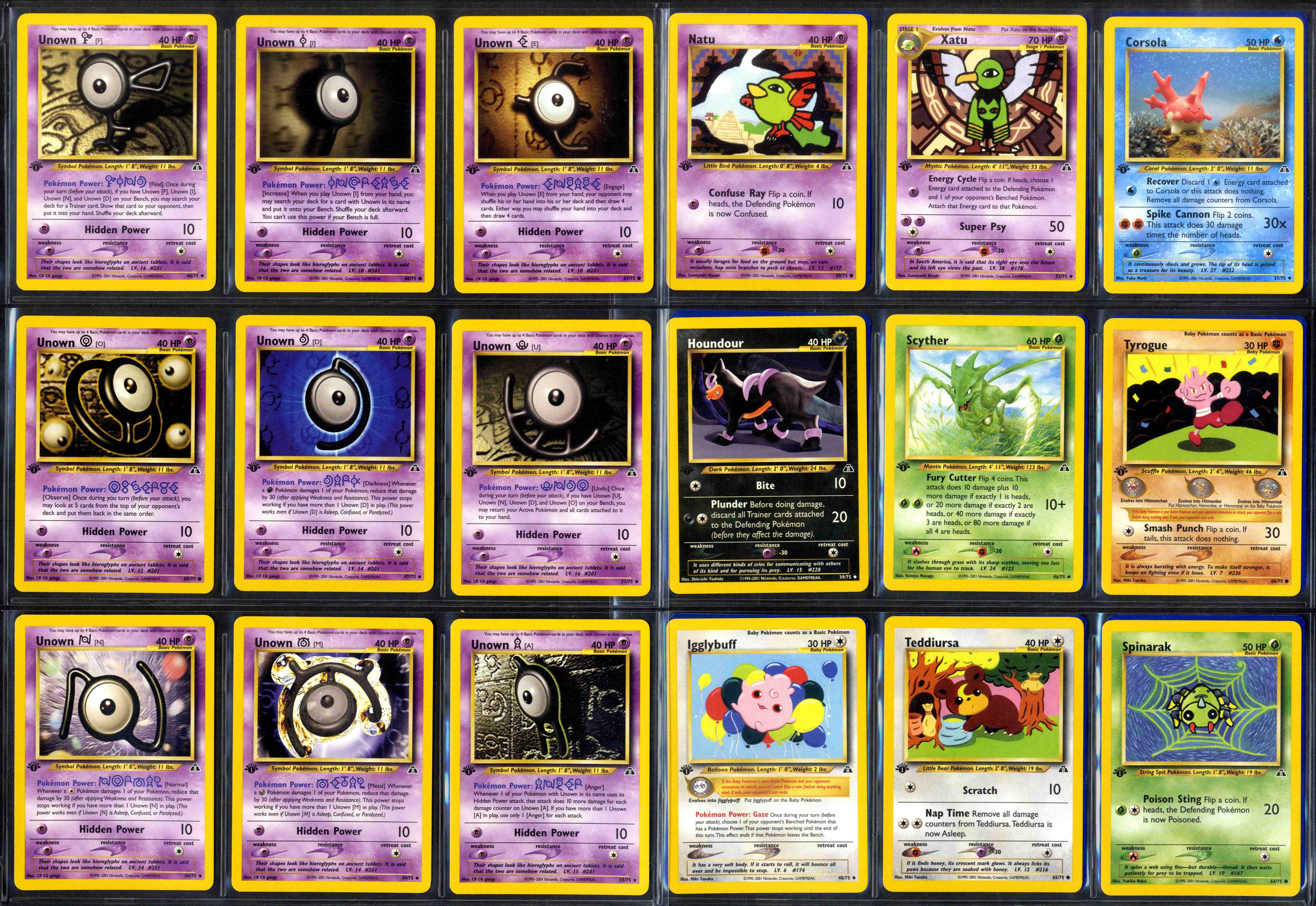Neo Discovery 1st Edition - Partially Complete Set - 37 Cards