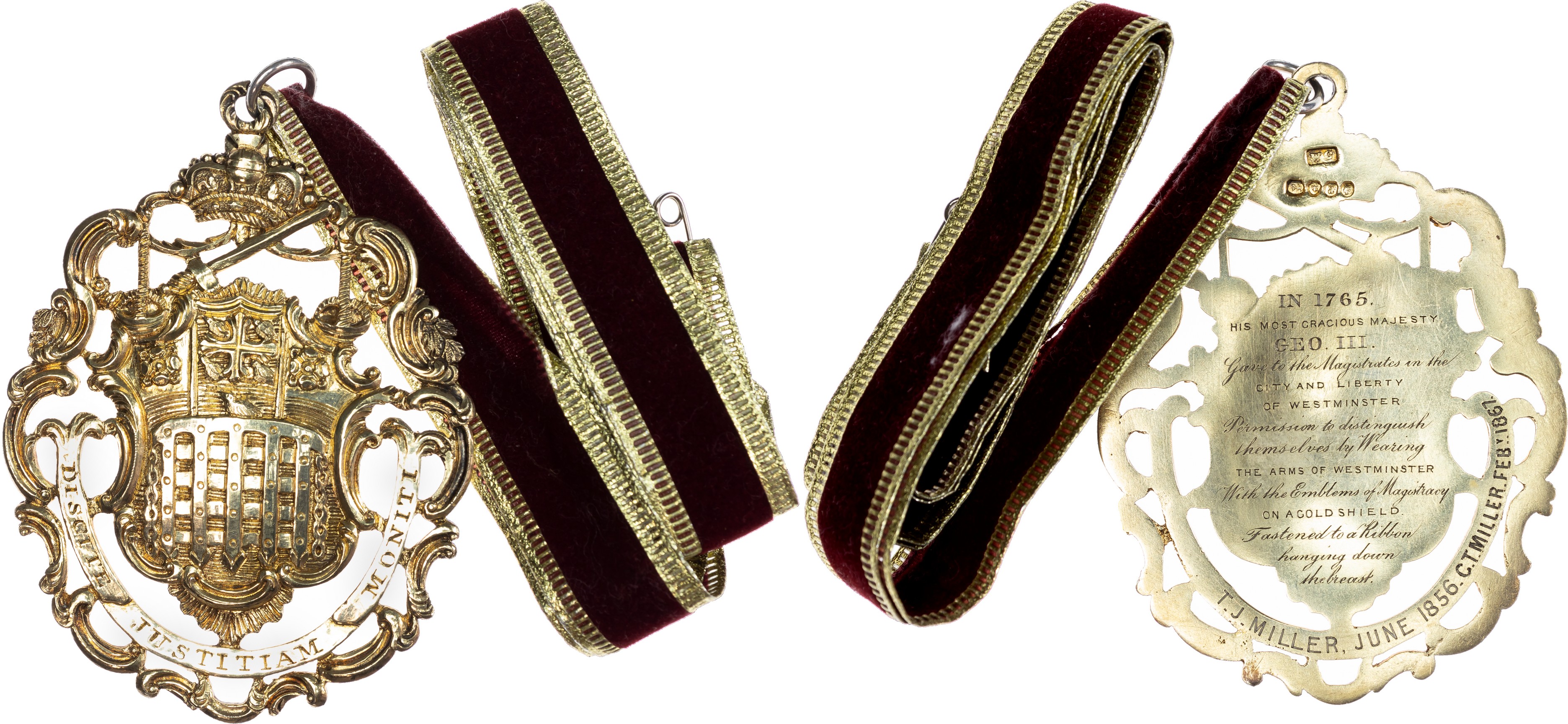 Victoria 1837-1901, City of Westminster Magistrates Badge, 1856, silver-gilt badge