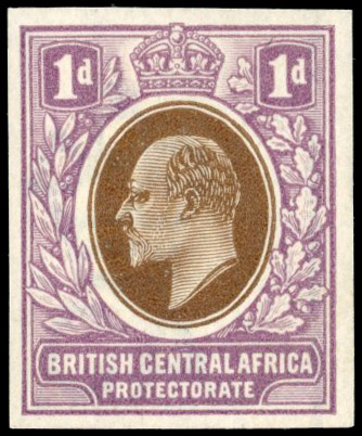 Nyasaland SG 59 1903 1d colour trial