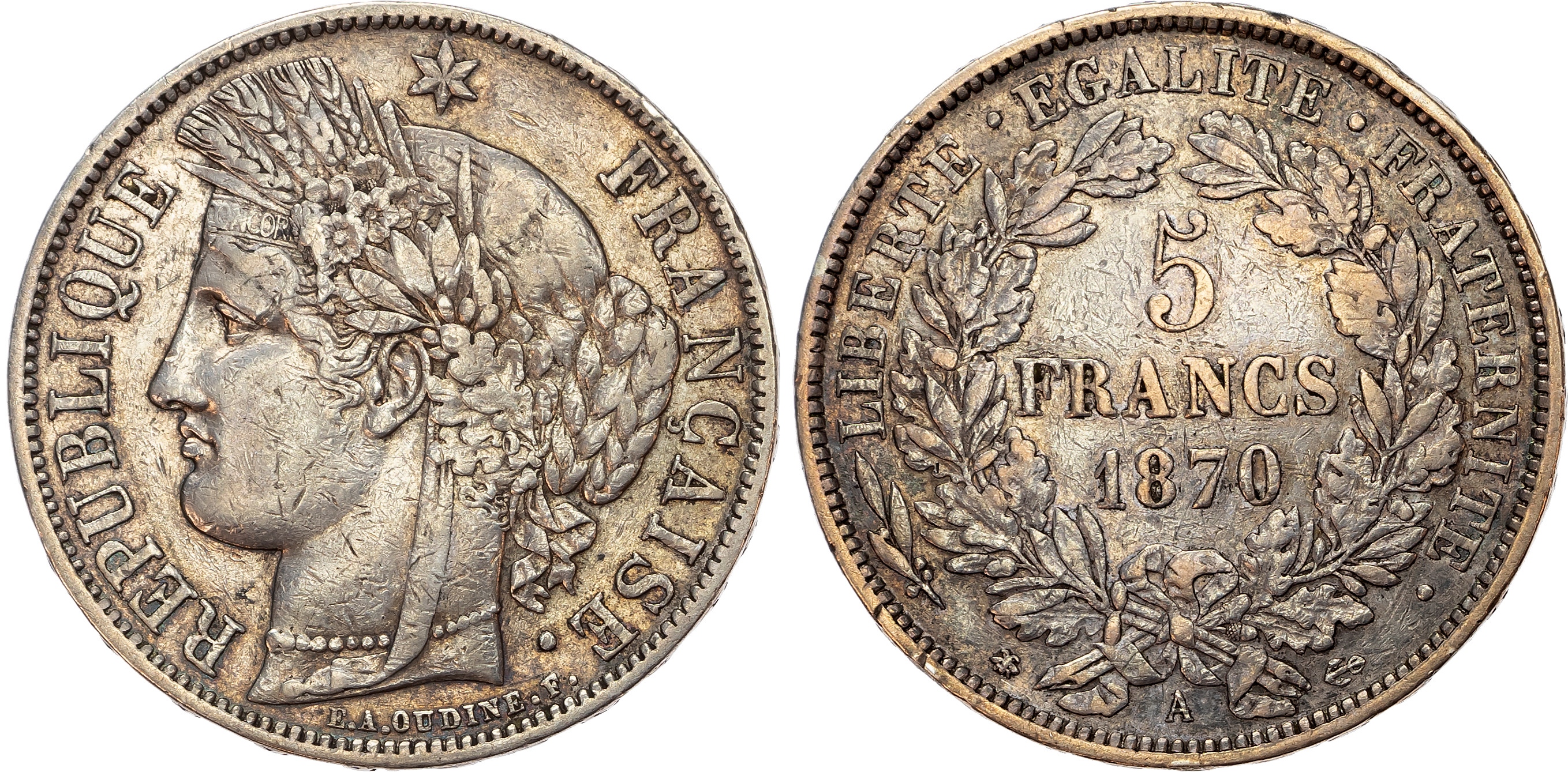 France, Republic, silver 5 Francs