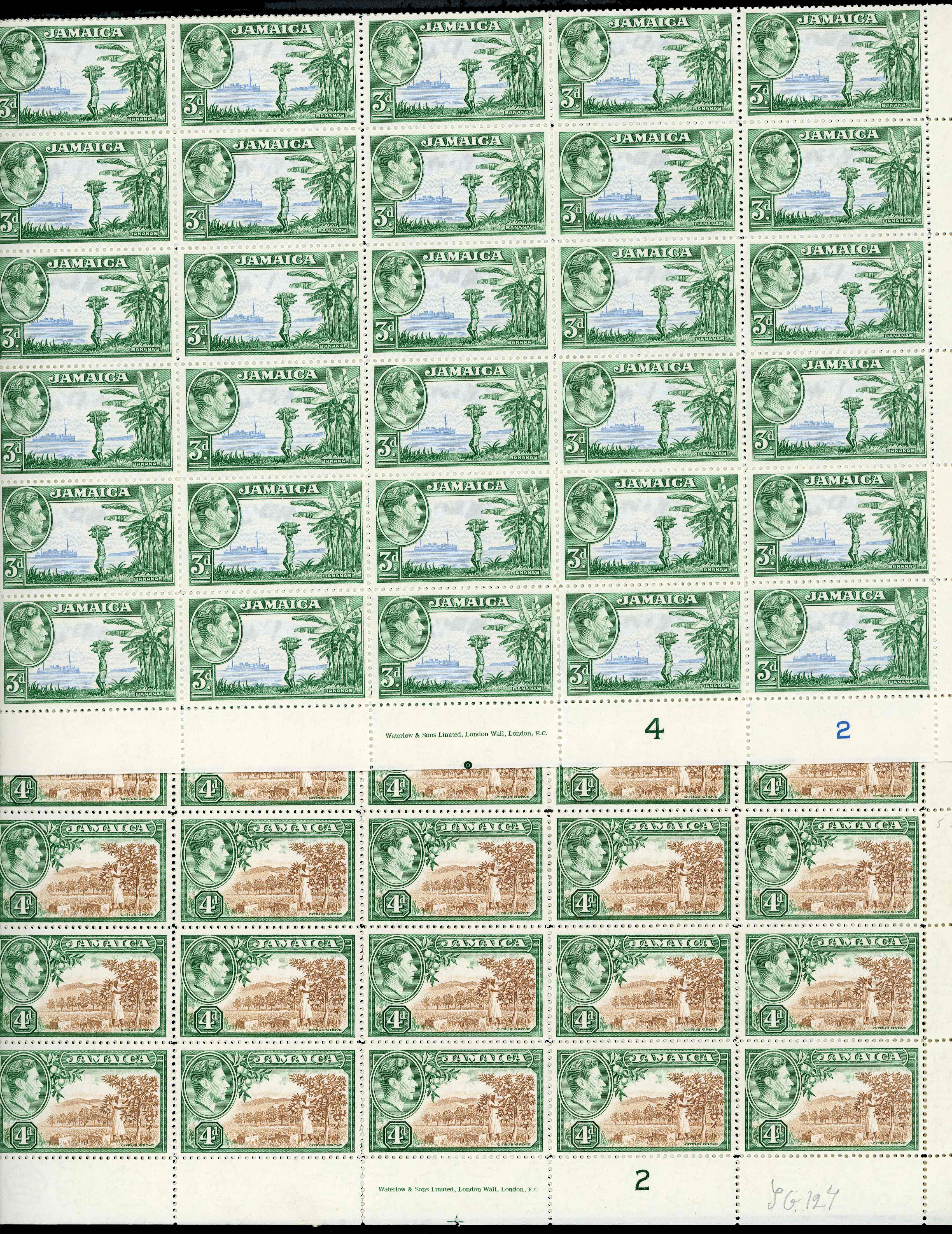 Jamaica KG VI sheets mint