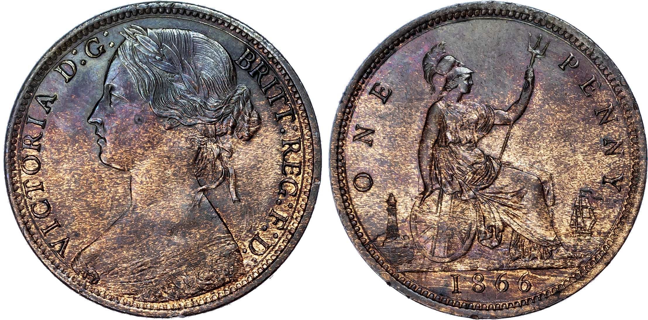 Victoria (1837-1901), Penny, 1866