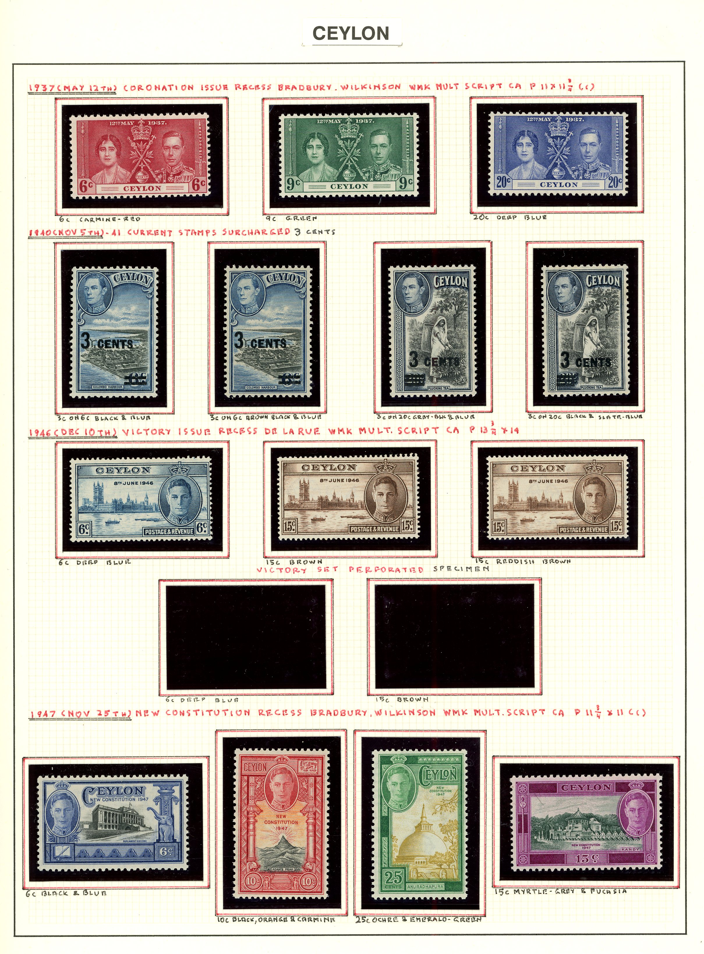 1938-52 mint collection (175) on leaves. mainly...
