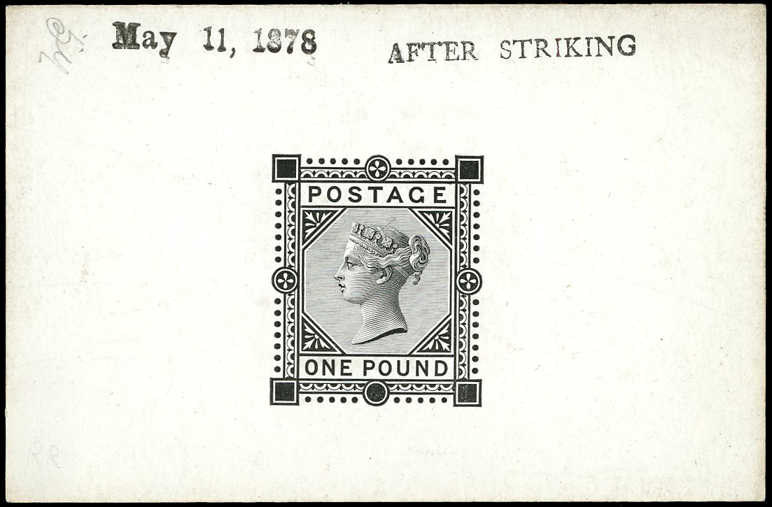 1878 £1 Die proof.