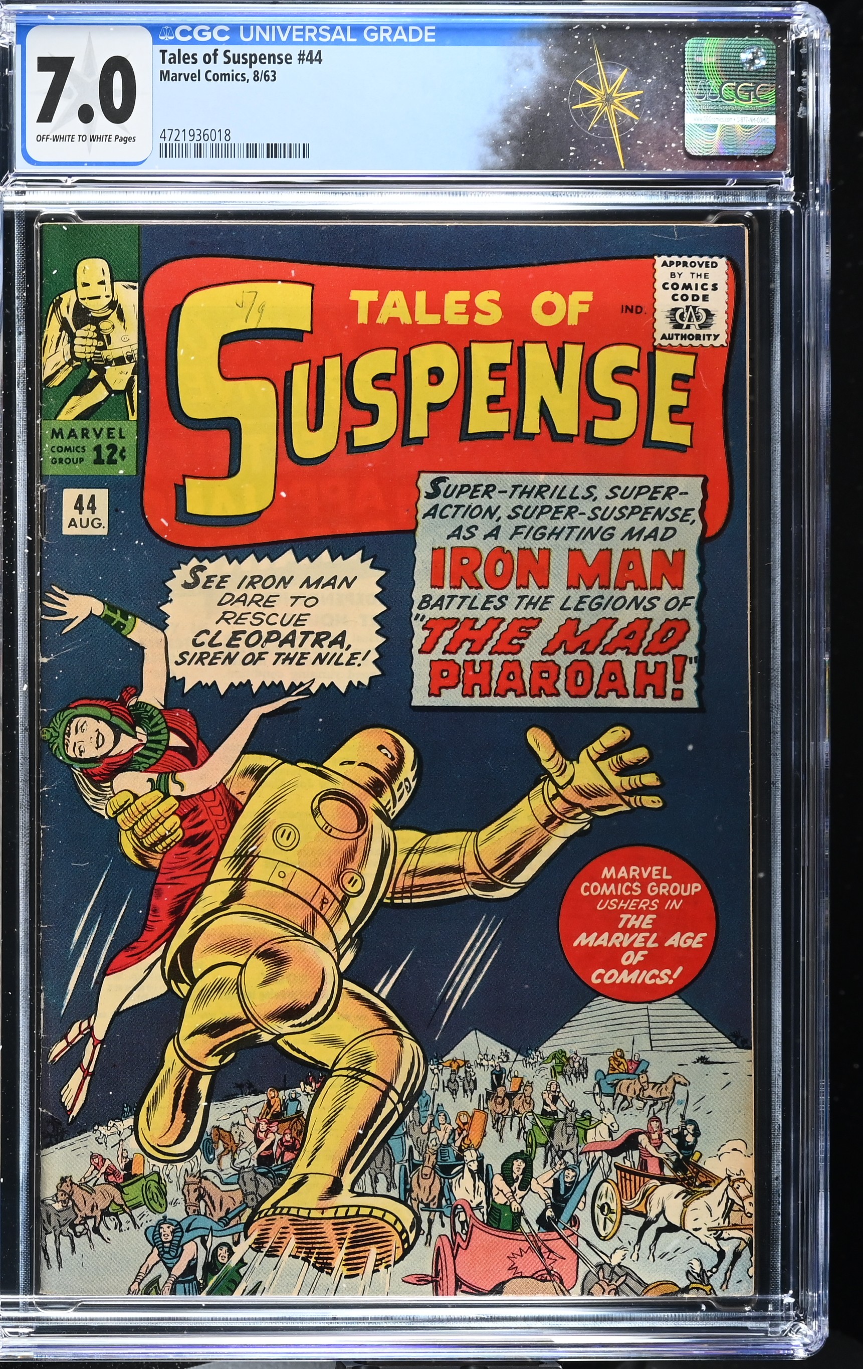Tales of Suspense #44 CGC 7.0 Cover by Jack Kirby and Dick Ayers (Marvel Comics, 1963) Off-White to White Pages