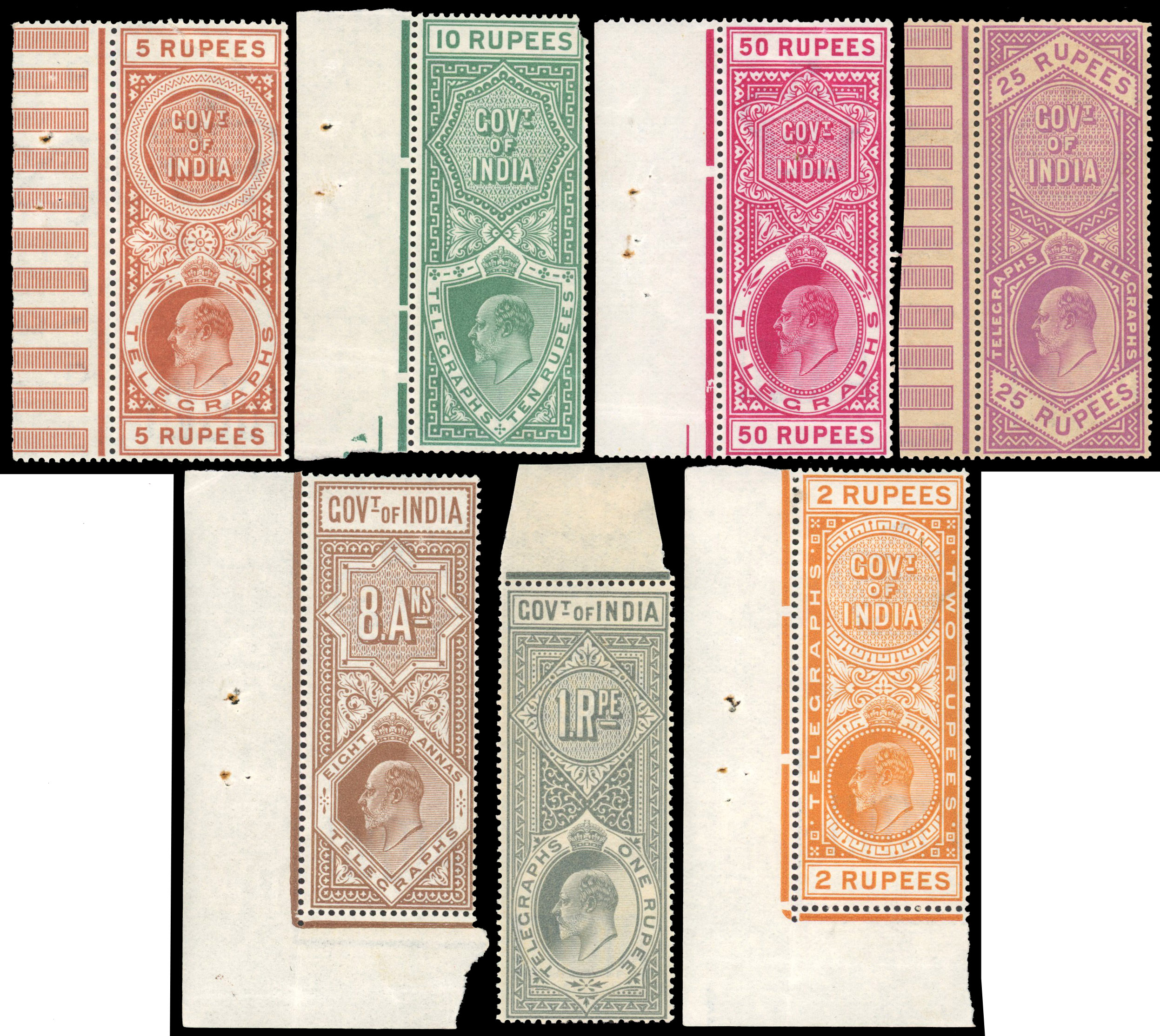 INDIA 1904  SG T56/65 Telegraphs mint