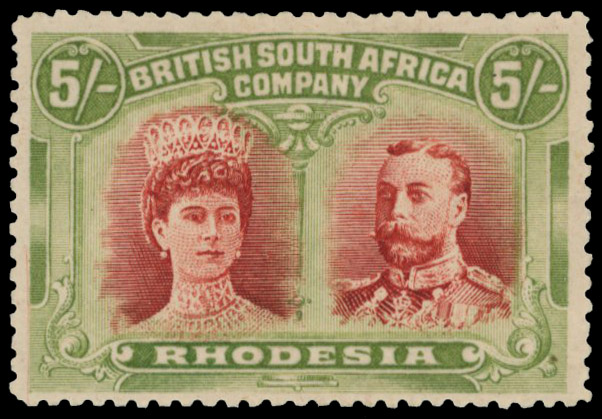 5s crimson and yellow-green SG 160a, mint