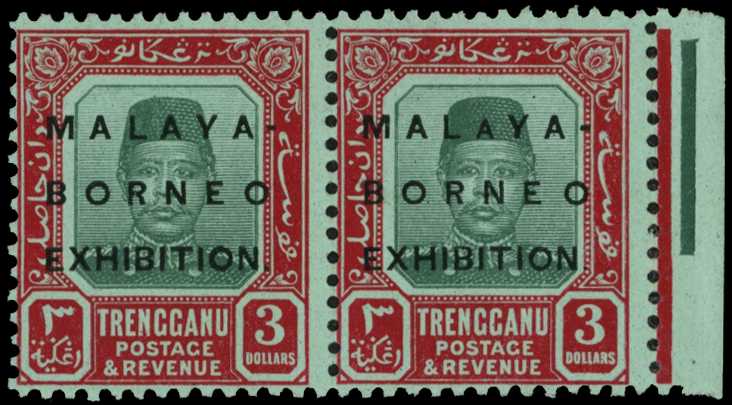 1922 'MALAYA-BORNEO' $3 green and...