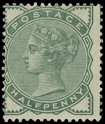 1880 ½d Pale green (No Watermark) Unused o.g.