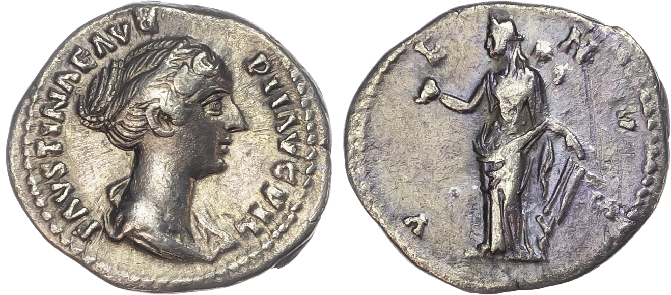 Faustina Junior (Wife of Marcus Aurelius) AR Denarius, Rome, AD 145-161, 2.51g. 