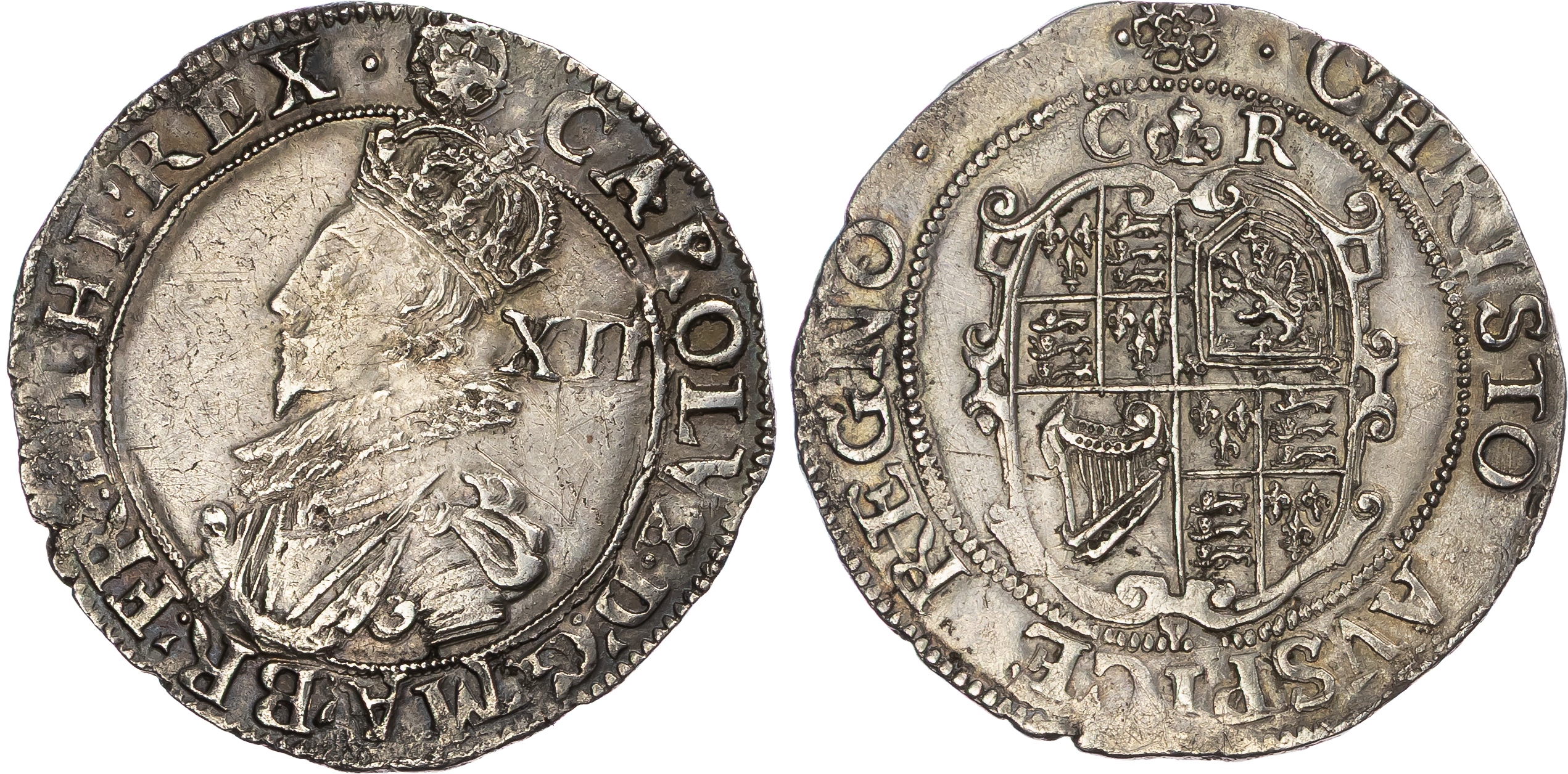 Charles I (1625-49), Shilling 5.83gm., mm: Rose, 1631-32, Tower mint, Gp. C, third bust, type 2a.