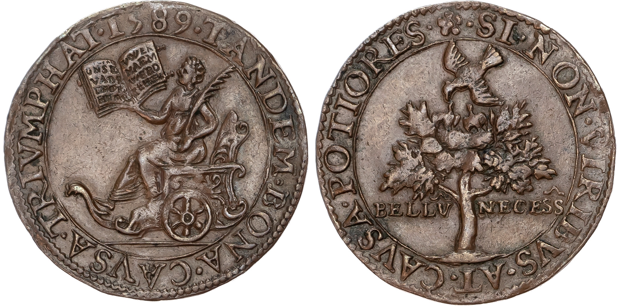 Elizabeth I (1558-1603) Defeat of the Spanish Armada, copper jeton (29mm/6.10gm), 1589, Dordrecht.