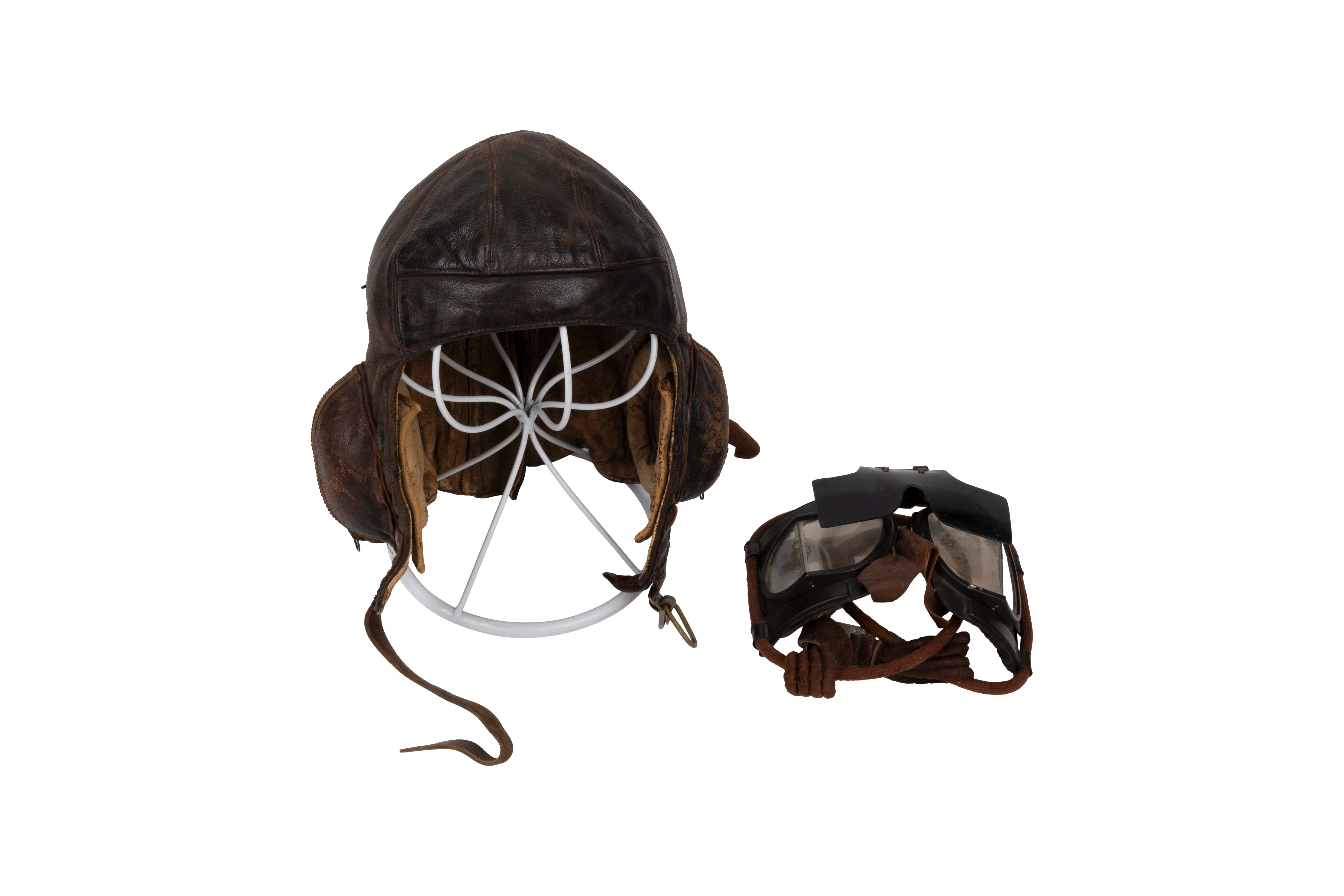 RAF B type Flying Helmet, with WWII MK4b Flying Goggles